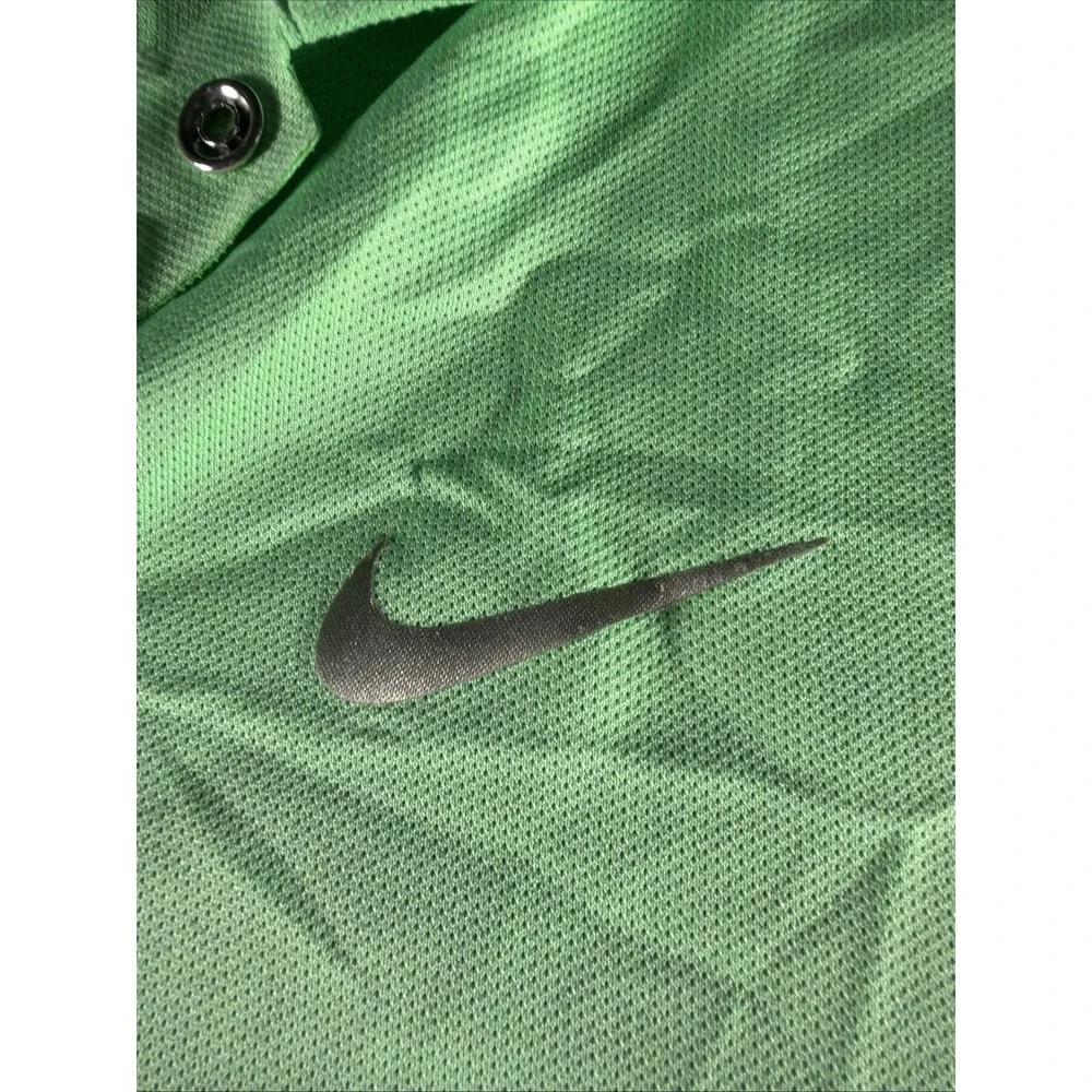 Nike Tiger Woods Collection Golf Polo Men's L Green Bear Lakes Striped